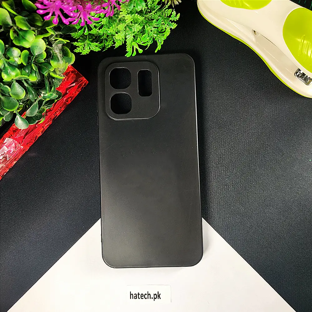 [PO4BIHOT50I-4-2] Infinix Hot 50i|Smart 9|Smart 9 HD Matte Soft Silicone Paper Back Case (Black)