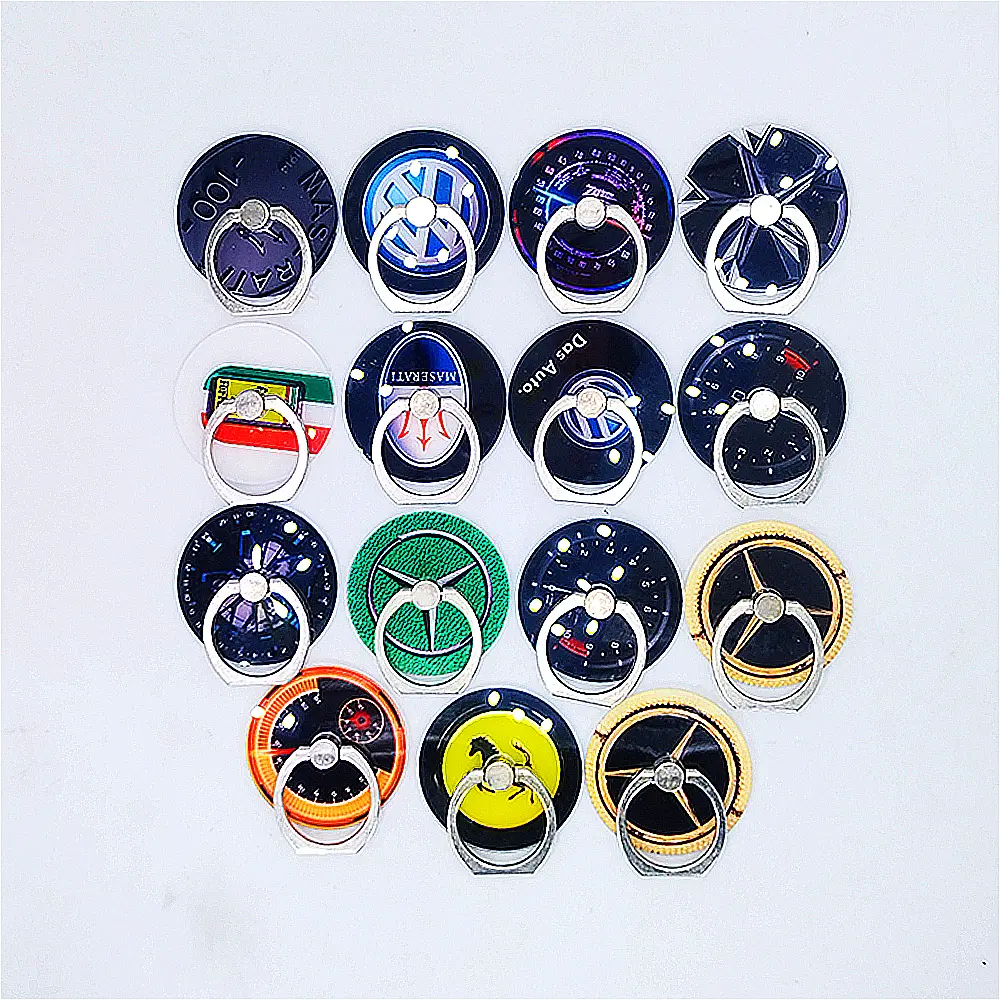 Car Brand Logo Metal Back Mobile Grip Ring - Secure & Stylish