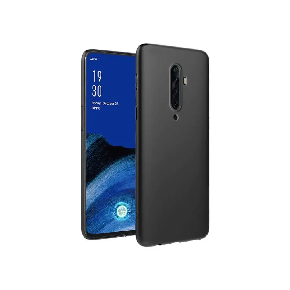 [PO4BORNO2-4-2] Oppo Reno 2 Matte Soft Silicone Paper Back Case (Black)