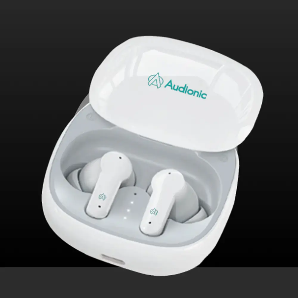 Audionic 550 Wireless Bluetooth Earbuds (White) 