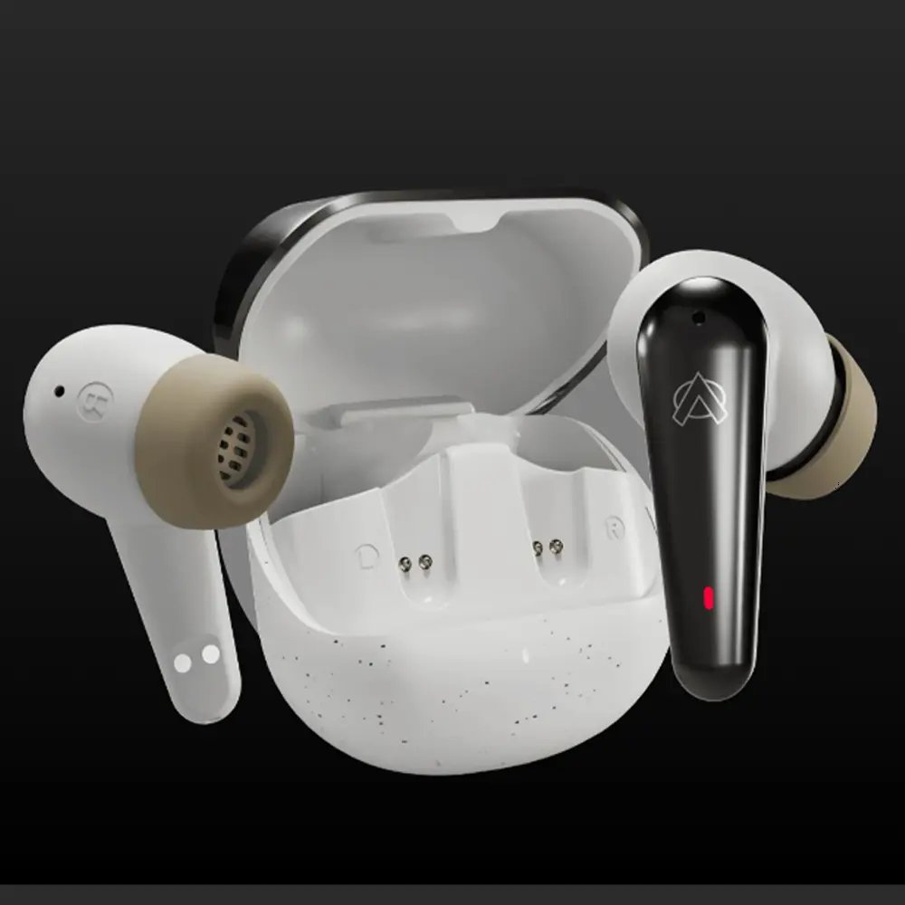 Audionic 595 Wireless Bluetooth Earbuds Flip (White)