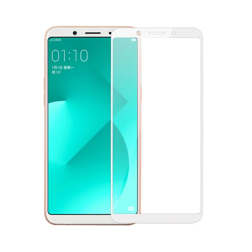 [PL6OA83-2-1] White 9D Glass for Oppo A83 - Stylish & Durable Screen Protection