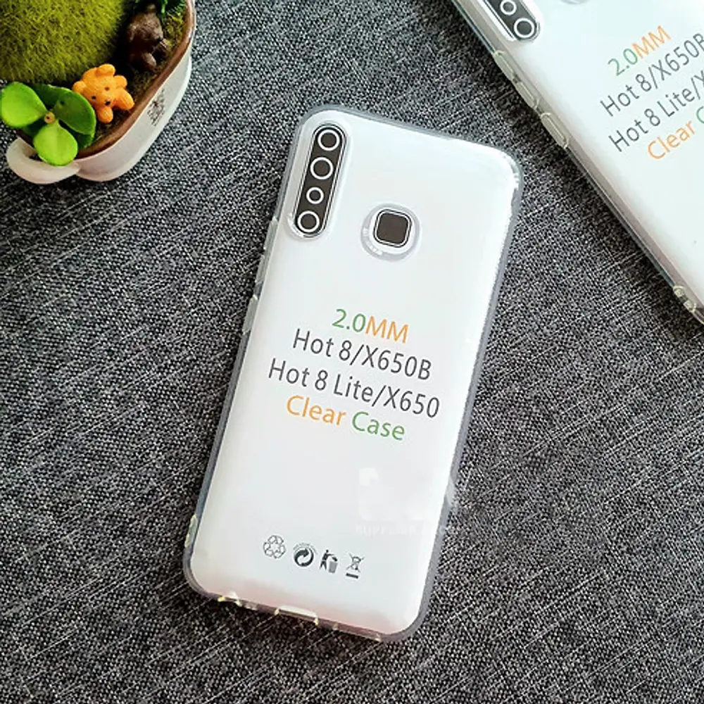 [PO7BIHOT8-3] Infinix HOT 8/HOT 8 Lite Dust Plug TPU|Transparent Back Case