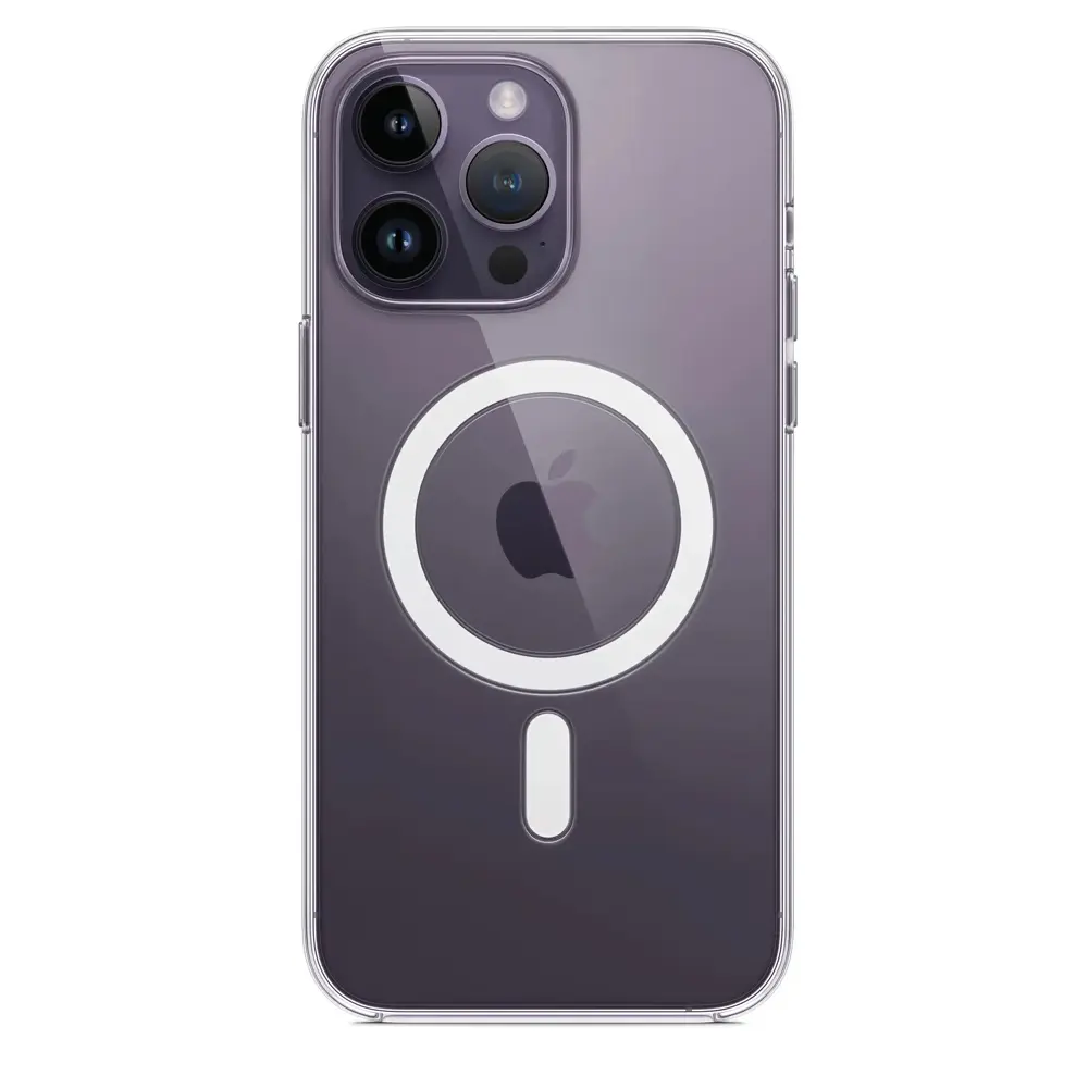 [PO13BIP14PMAX-1-30] iPhone 14 Pro Max PC Transparent Mag Safe Back Case (Crystal)