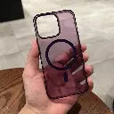 iPhone 14 Pro Max PC Transparent Mag Safe Back Case (Purple)