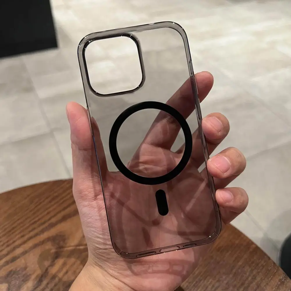 iPhone 12 Pro Max PC Transparent MagSafe Back Case - Black