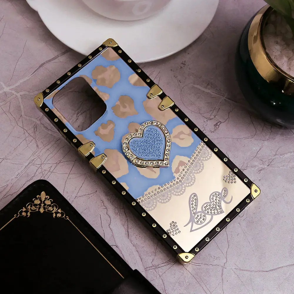 Infinix Hot 50i|Smart 9|Smart 9 HD Ladies Luxury LV Case With Back Ring (Sky Blue)