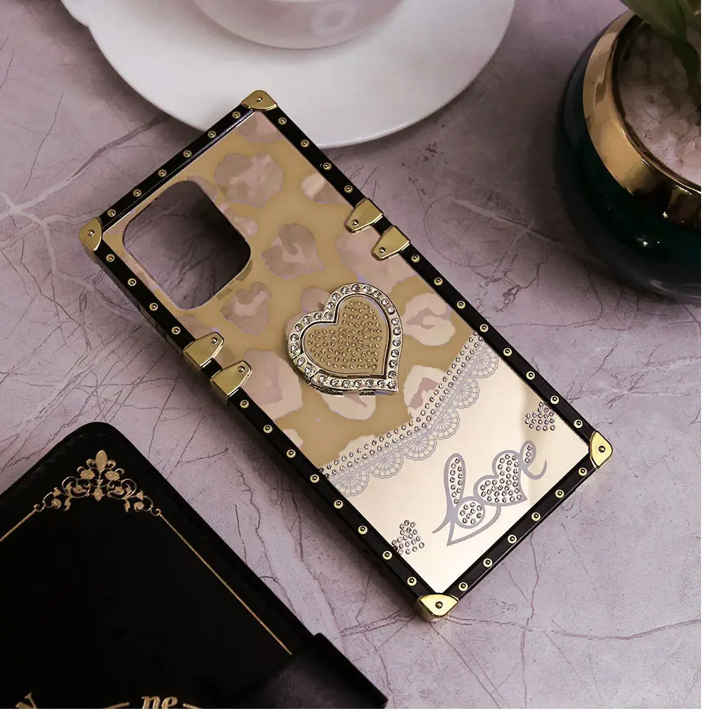 [PO60BIHOT50I-5-8] Infinix Hot 50i|Smart 9|Smart 9 HD Ladies Luxury LV Case With Back Ring (Orange)
