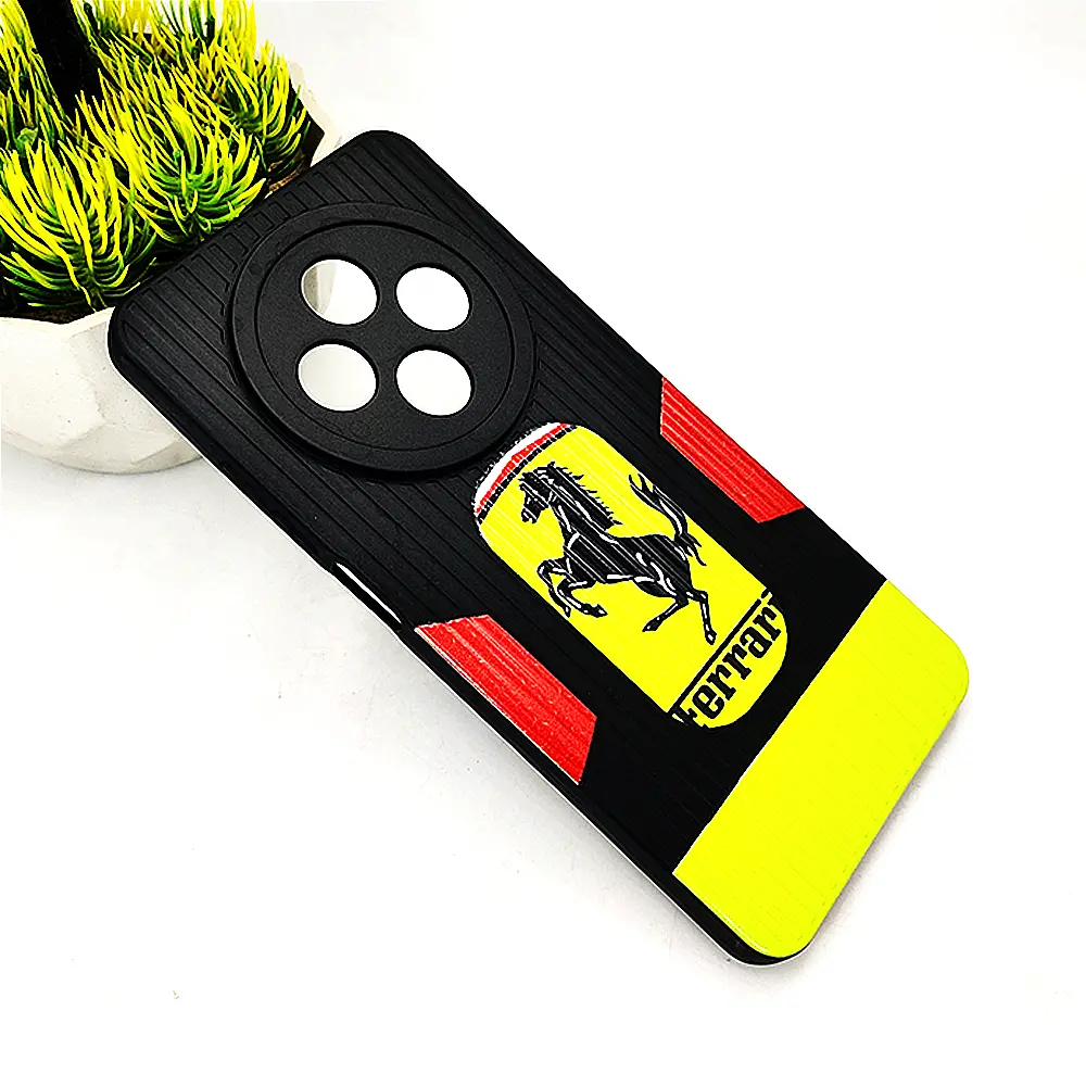 3D Printed Lining Soft Silicone Case for Oppo Reno 12F - Black