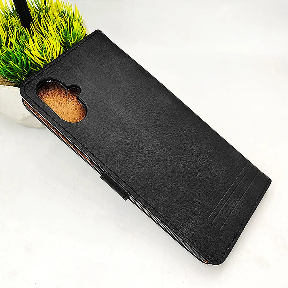 Samsung A06 Luxuary Leather Book Case (Black)