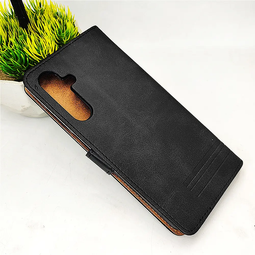 Samsung A15 Luxuary Leather Book Case (Black)