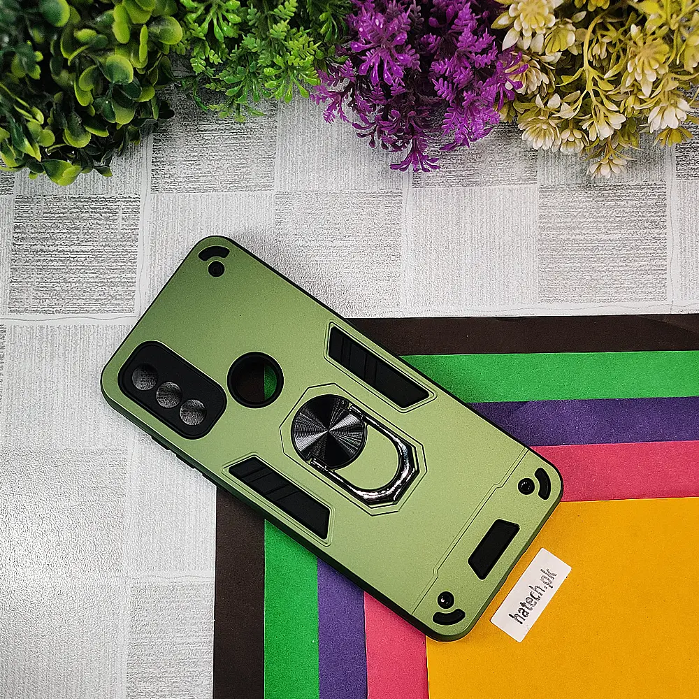 [PO39BMMGPURE-1-19] Motorola Moto G Pure Armour Back Case (Army Green)