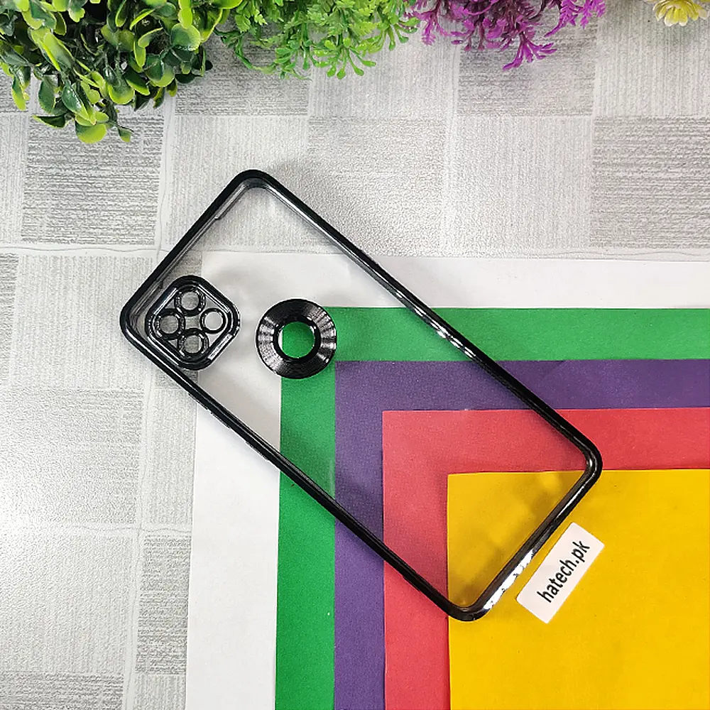 [PO29BMM15GACE-8-2] Motorola Moto One 5G Ace Electro Platted|CD Chrome Back Case (Black)