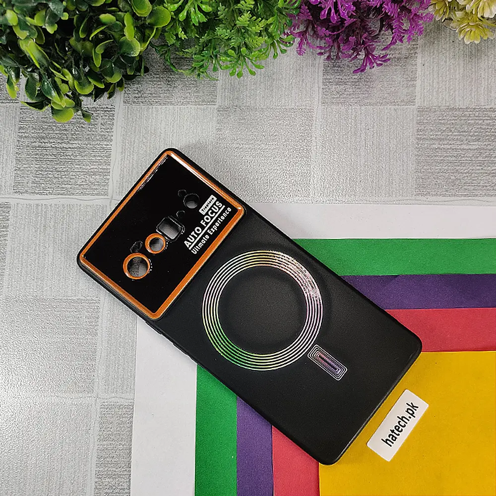 Google Pixel 6 Pro Auto Focus Soft Silicone Magsafe Printed  Back Case (Black)