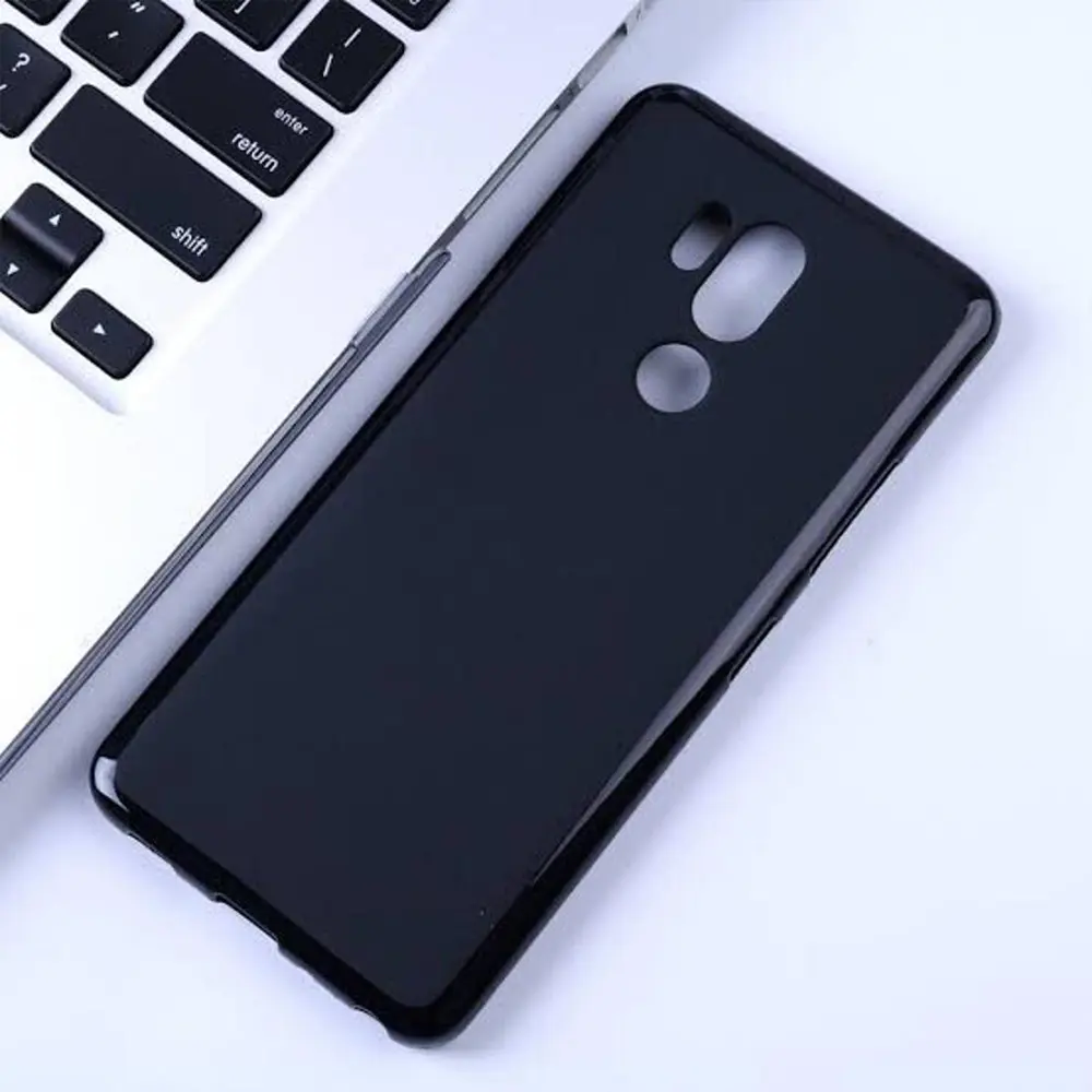 LG G7 ThinQ Matte Soft Silicone Back Case (Black)
