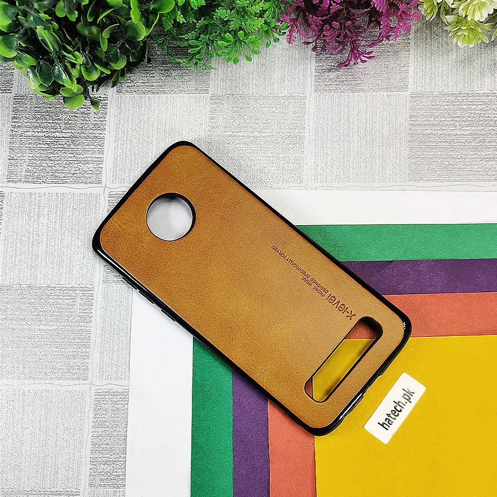 Motorola Moto Z4 X-Level Luxuary Leather Back Case (Golden)