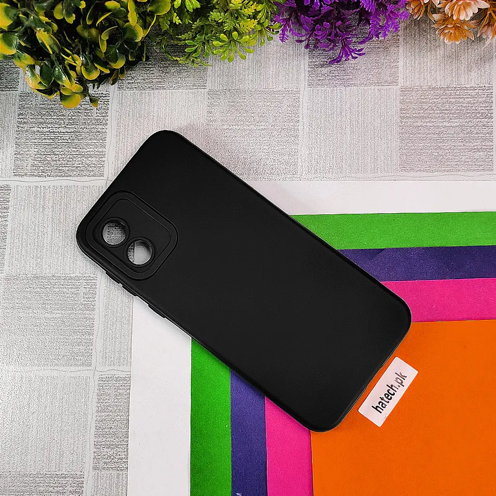 Motorola Moto E13 Hard Silicone Back Case (Black)