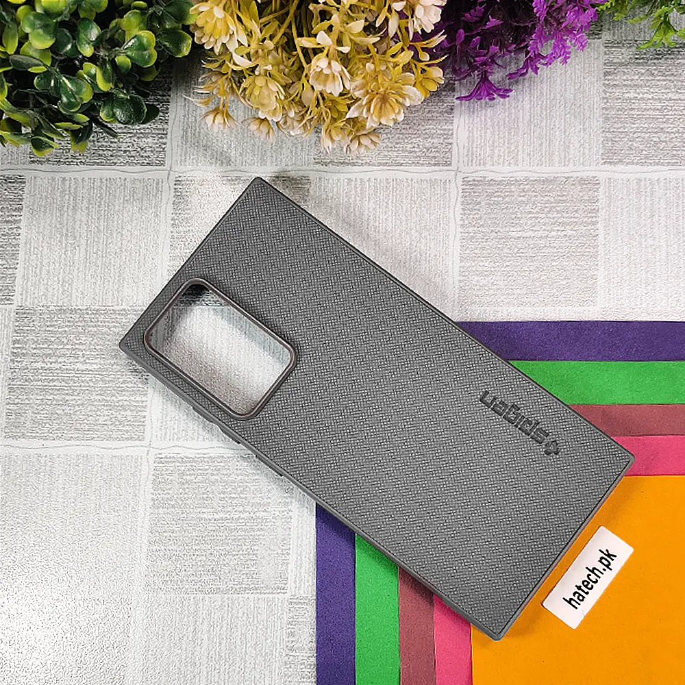 Samsung Galaxy Note 20 Ultra Spigen Hard Dotted Leather Back Case (Natural Titanium)