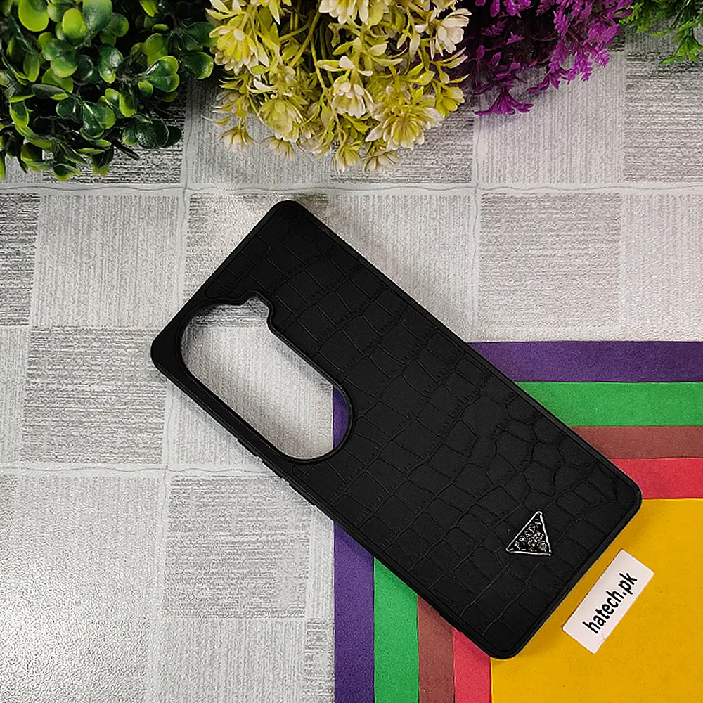 Vivo V40E 5G PRADA Crocodile Texture Leather Back Case (Black)  