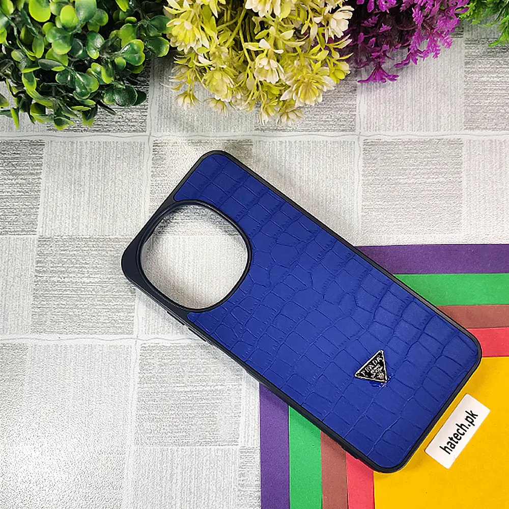 Tecno Pop 9|Spark Go 1 PRADA Crocodile Texture Leather Back Case (Navy Blue)