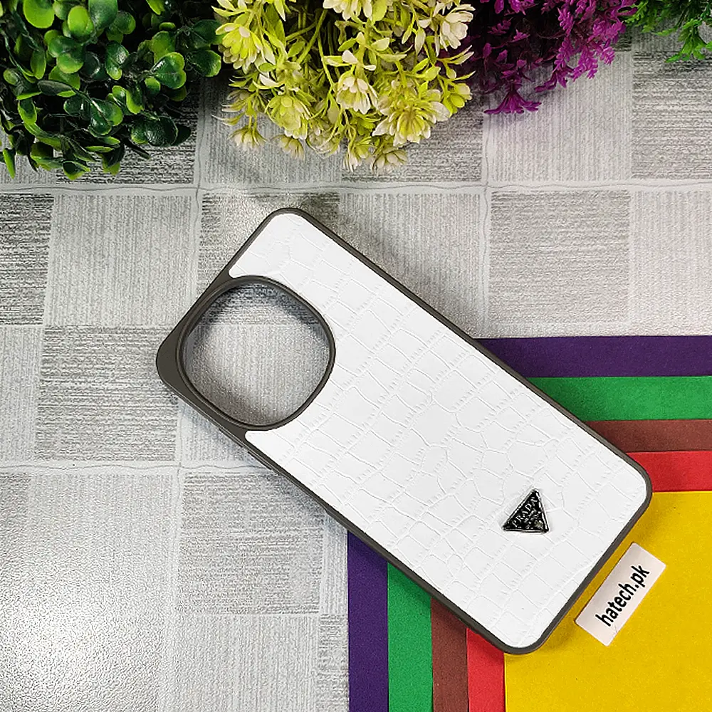 [PO55BTSPRKGO1-7-1] Tecno Pop 9|Spark Go 1 PRADA Crocodile Texture Leather Back Case (White)