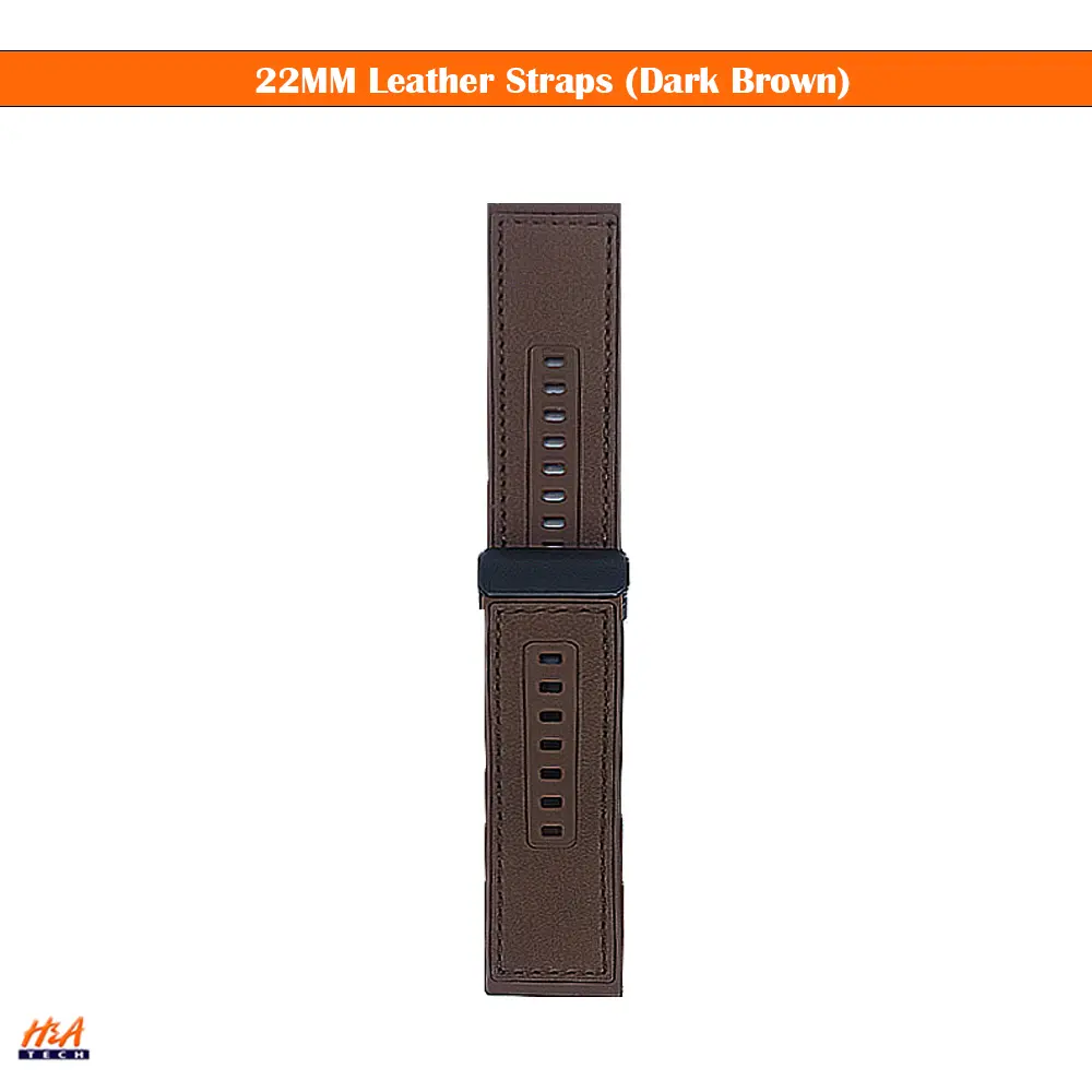 22MM Leather Straps With Magnet Lock For Smart Watch (Dark Brown)