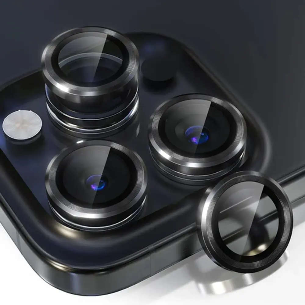 [PL14IP13PMX-5-2] iPhone 13 Pro Max Black Yoyo Camera Rings - Sleek Lens Protection Accessory