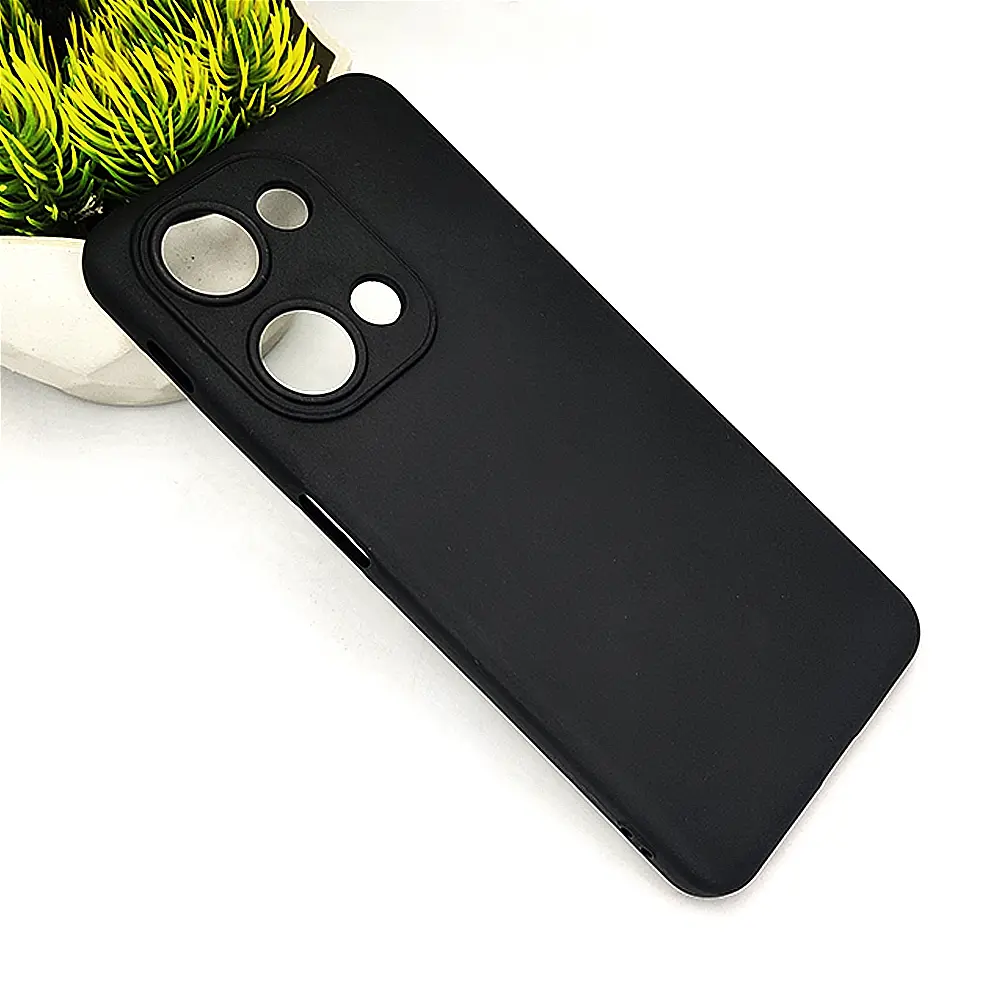 OnePlus Nord 3|OnePlus Ace 2V Matte Soft Silicone Paper Back Case (Black) 