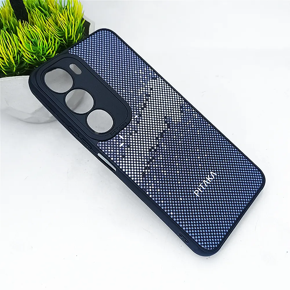 Vivo Y19s 4G Pitaka Luxuary Leather Back Case (Black)