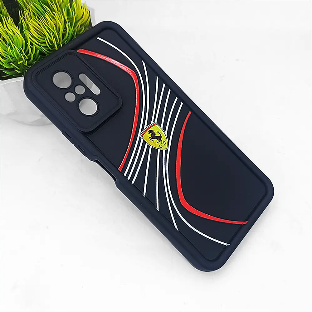 Redmi Note 10 Pro Logo Soft Silicone Printed Back Case (Black)