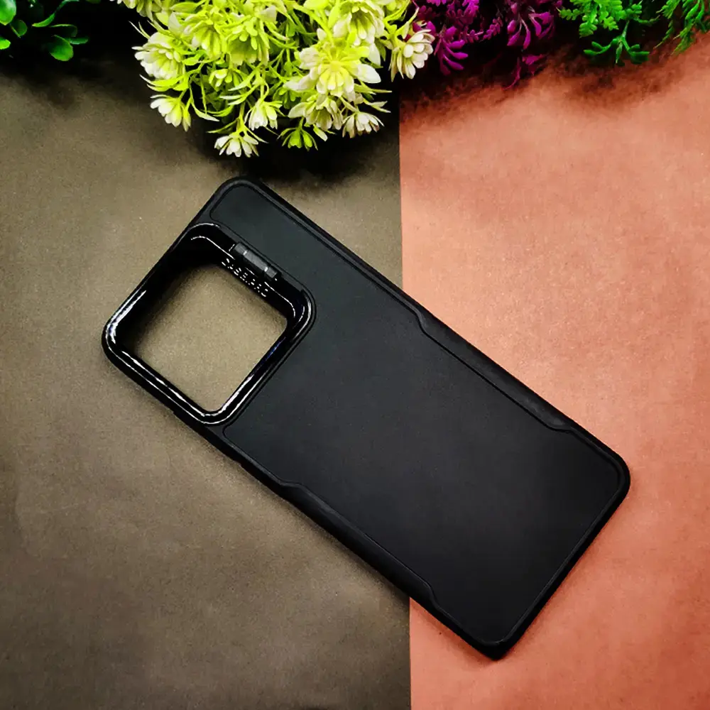 Oppo Realme 5|5i|5s|6I|C3 Case Pro Camera Stand Soft Silicone Back Case (Black)