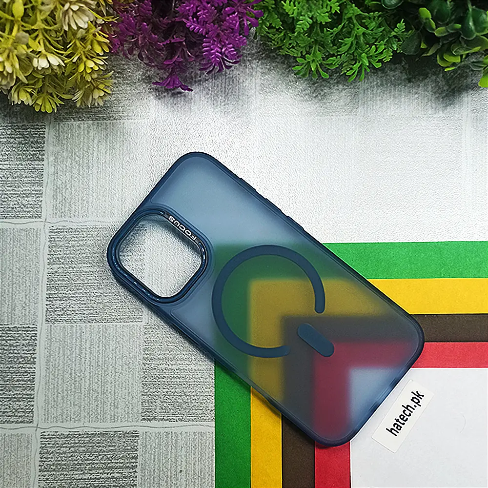 iPhone 16 Unique Fosus MagSafe 3D Matte Back Case (Navy Blue)