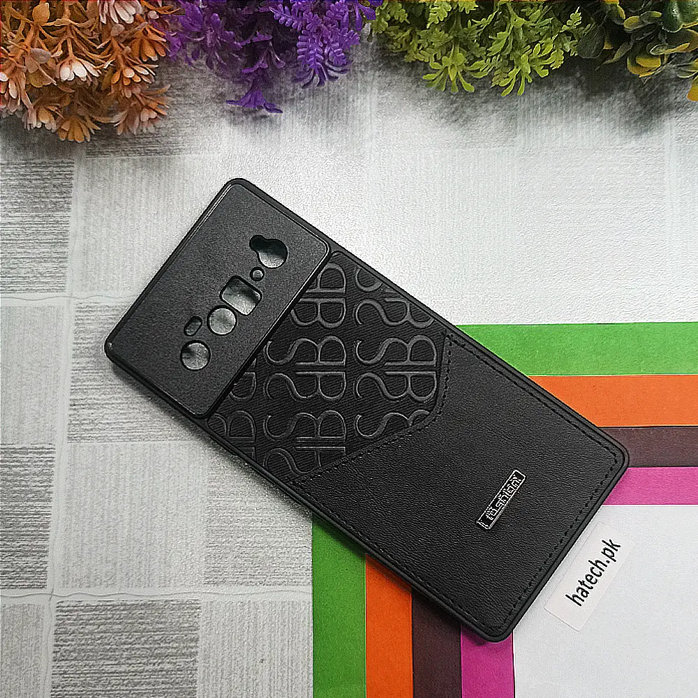 Google Pixel 6 PRO Logo Leather Pocket|Card Holder Back Case (Black)