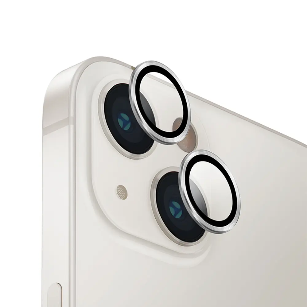 [PL14IP14PL-5-7] iPhone 14/14 Plus/15 Plus/15 Yoyo Silver Camera Rings - Premium Lens Protection