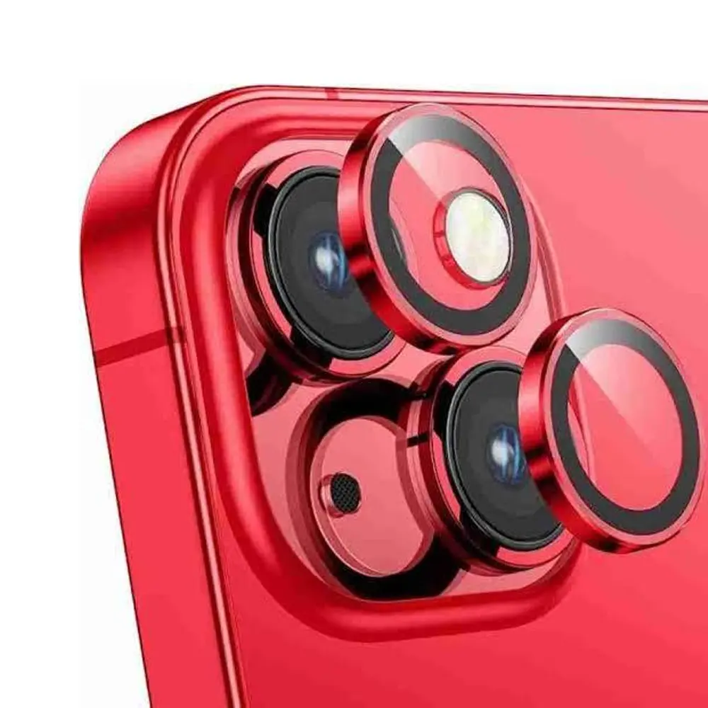 [PL14IP13-5-4] iPhone 13/13 Mini Yoyo Red Camera Rings - Premium Lens Protection