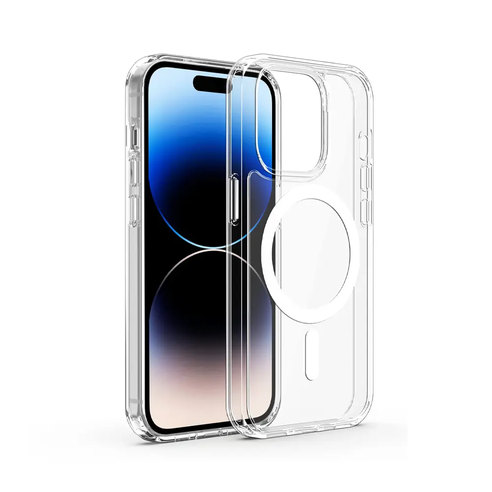 [PO7BIP14PR-11] iPhone 14 Pro Magnetic Magsafe Wirelees Transparent Back Case