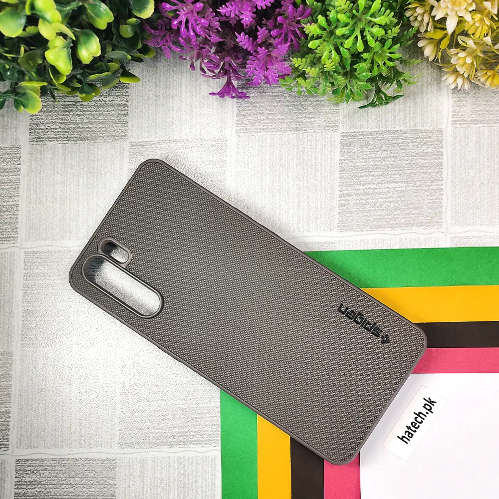 Oppo F15/Reno 3 4G/A91 Spigen Hard Dotted Leather Back Case (Gray)