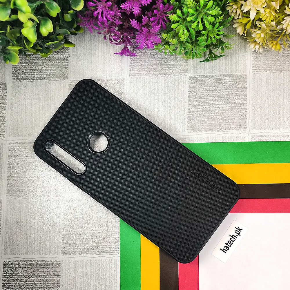Huawei Y9 Prime 2019 Spigen Hard Dotted Leather Back Case (Black)
