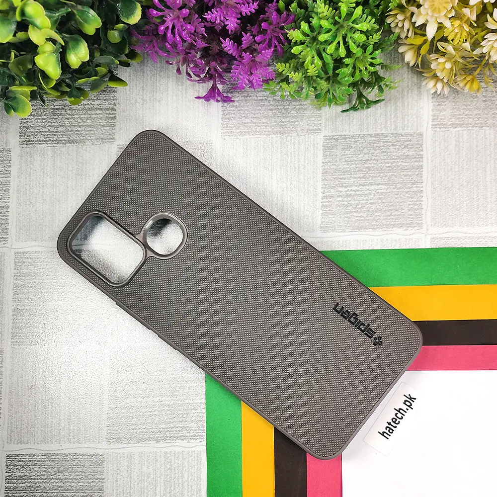 Infinix Hot 10 Spigen Hard Dotted Leather Back Case (Gray)