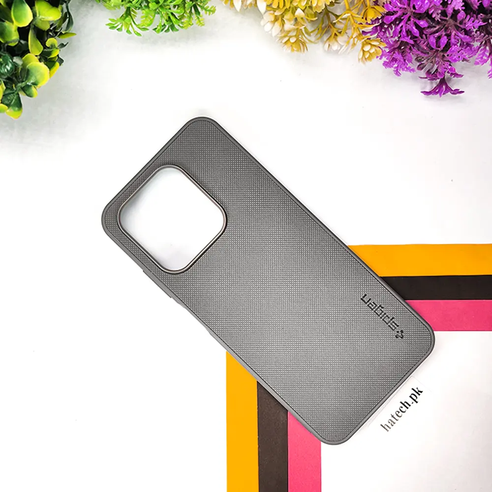 Infinix Hot 50i|Smart 9|Smart 9 HD Spigen Hard Dotted Leather Back Case (Gray)