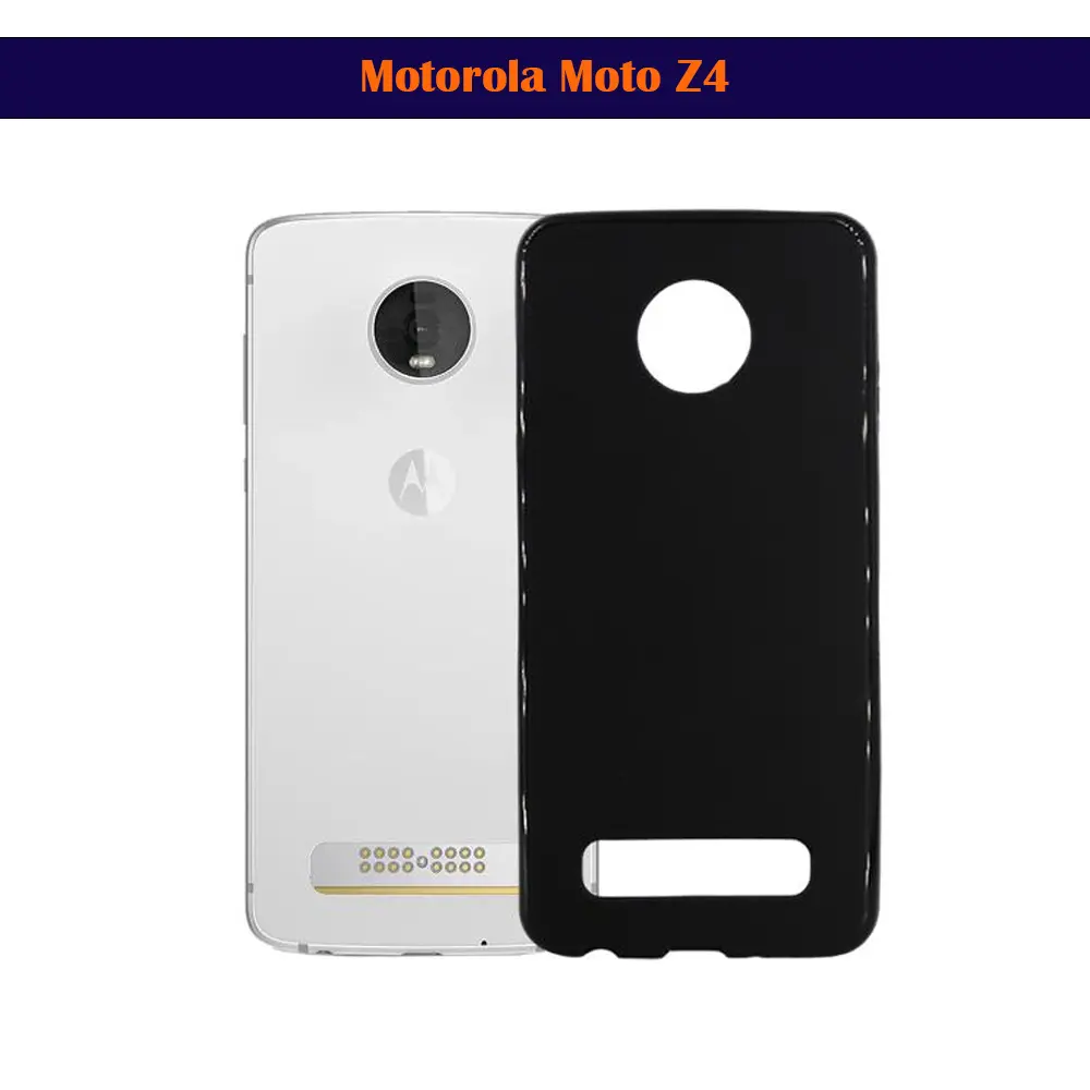 [PO14BMMZ3PY-1-2] Motorola Moto Z3 Play Black Soft Silicone Back Case (Black)