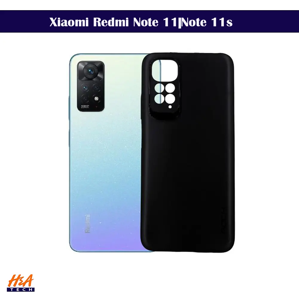 Xiaomi Redmi Note 11|Note 11s Matte Soft Silicone Paper Back Case (Black)