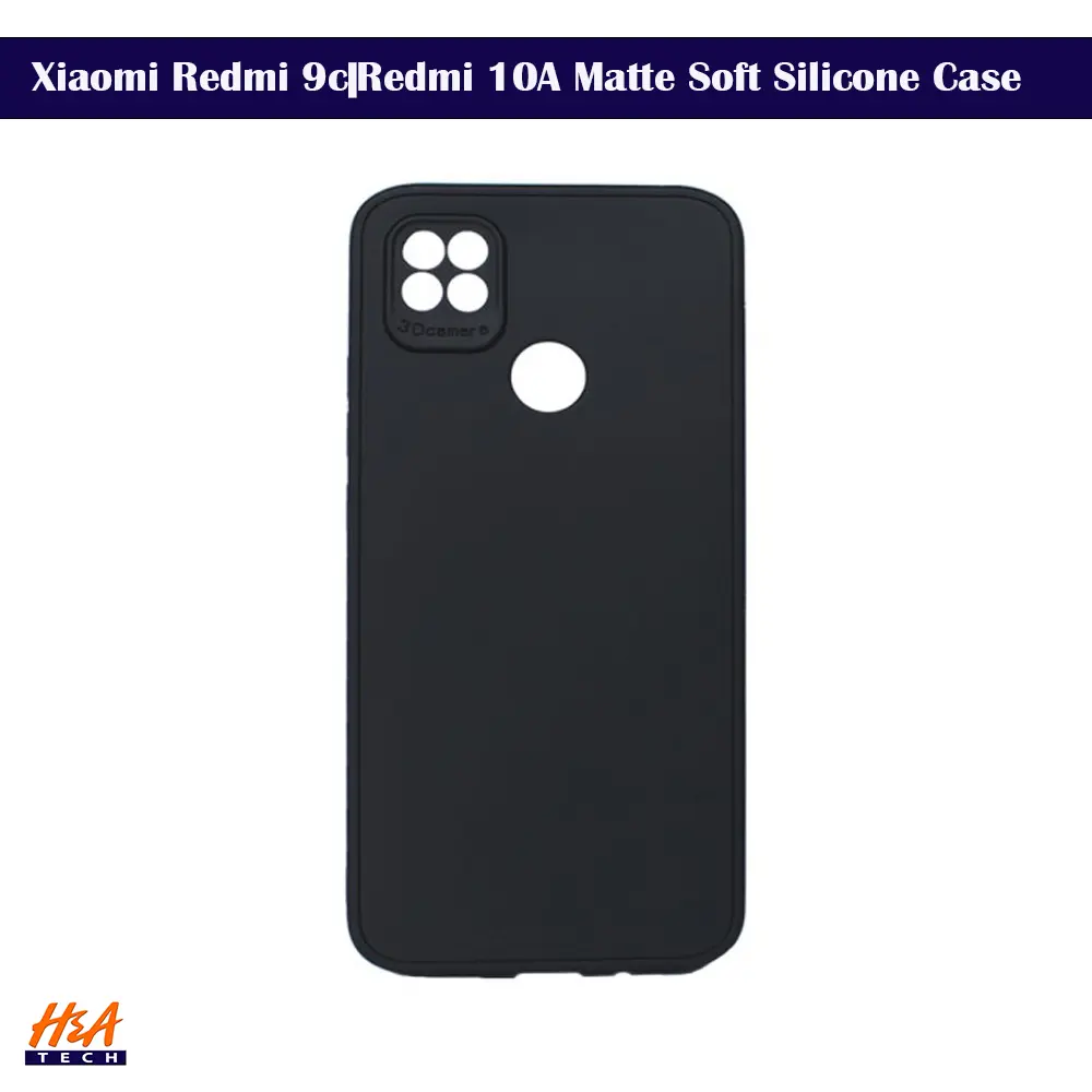 [PO4BMI9C-4-2] Xiaomi Redmi 9c|Redmi 10A Matte Soft Silicone Paper Back Case (Black)