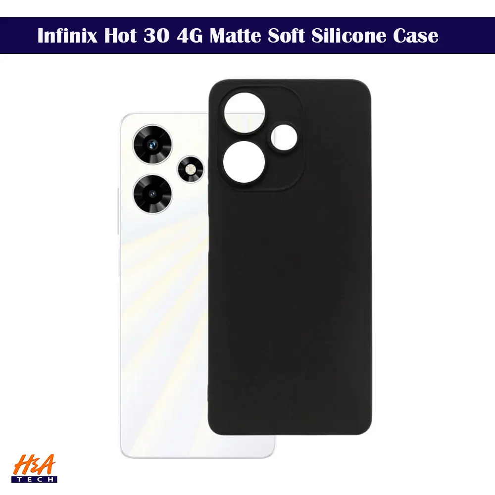 [PO4BIHOT30-4-2] Infinix Hot 30 4G Matte Soft Silicone Paper Back Case (Black)