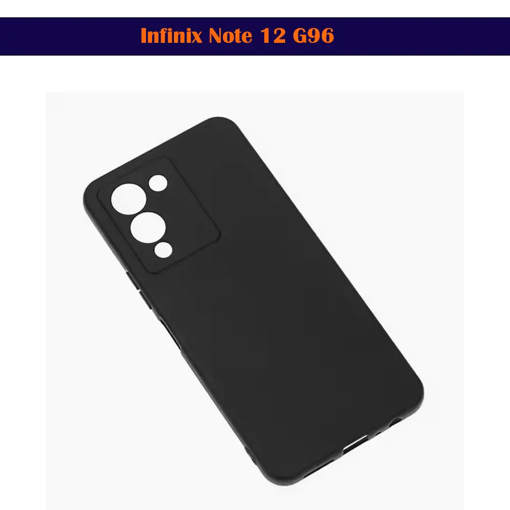Infinix Note 12 G96 Matte Soft Silicone Paper Back Case (Black)