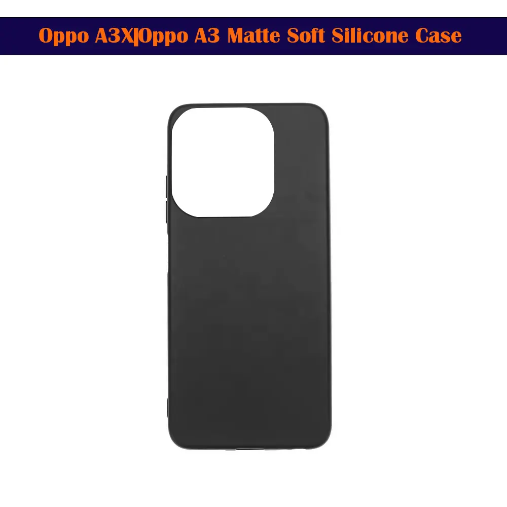 Oppo A3X|Oppo A3 Matte Soft Silicone Paper Back Case (Black)