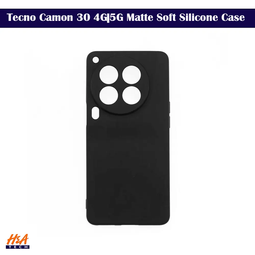 [PO4BTCMN30-4-2] Tecno Camon 30 4G|5G Matte Soft Silicone Paper Back Case (Black)