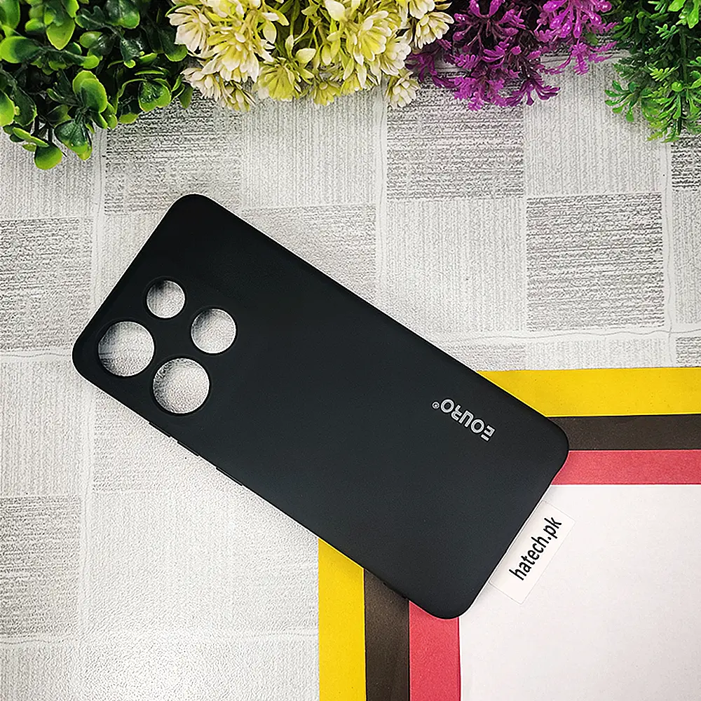 [PO23BISMRT7-9-2] Infinix Smart 7|Pop 7|Pop 7 Pro|Spark Go 2023 Eouro Official Soft Silky Back Case (Black)