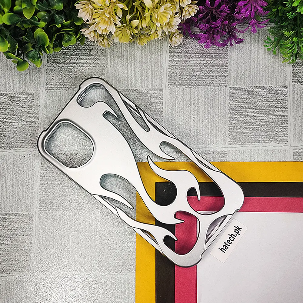iPhone 11 Pro Max FlameFlex Metal Feel Flexible Shock Proof Case (Silver)