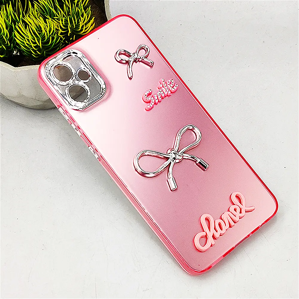 Samsung A06 Fancy Chanel/Smile Mobile Back Case (Pink)
